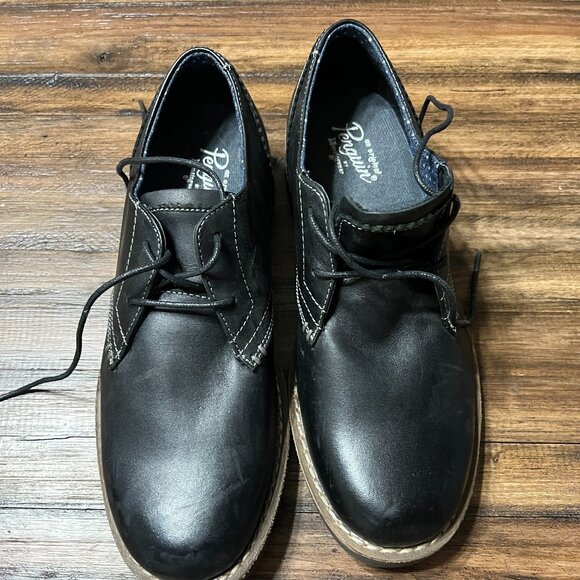 Men's BLACK Leather Oxford Shoes - size 8 Original Penguin by Munsingwear - Picture 1 of 4